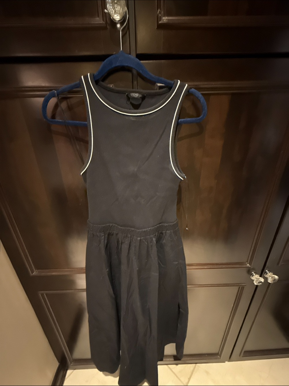 Zara Black Sleeveless Maxi Dress with Contrast Piping